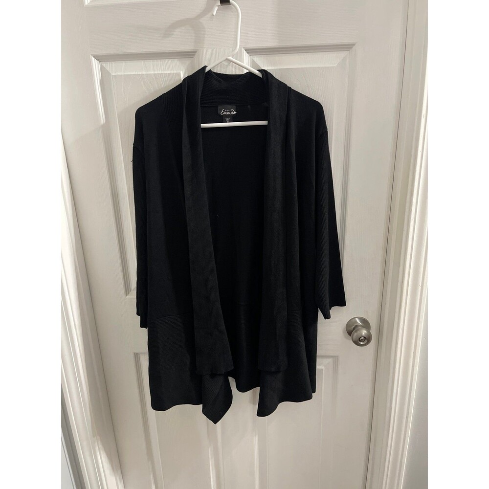 Simply Emma Black Open Front Cardigan Size 2X